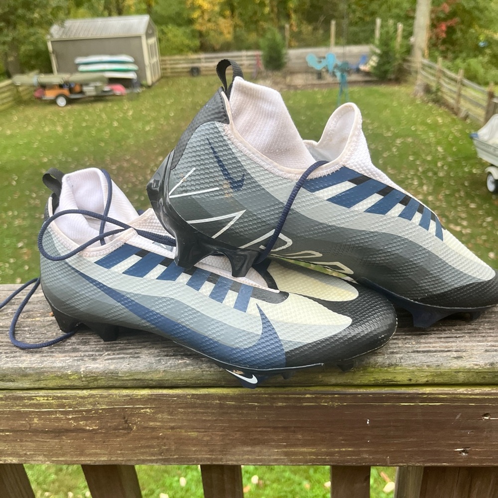 Nike Vapor Edge 360 Pro Football Cleats in Blue and Gray - size 11.5